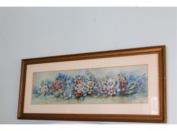 Watercolor Of Pansies Signed