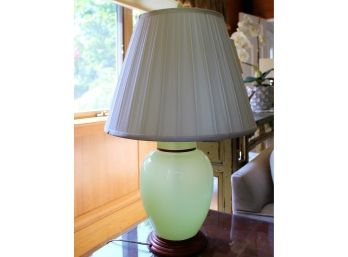 Antique French Green Opaline Lamp