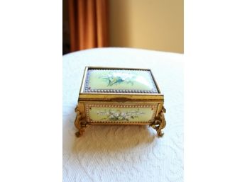Antique Hand Painted French Porcelain Jewel Box