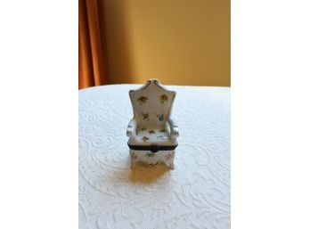 French Porcelain Chair Trinket Box
