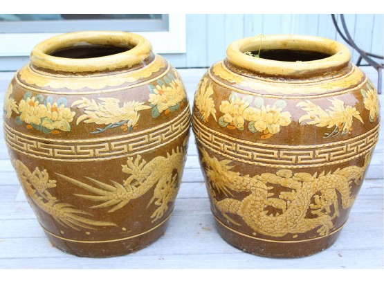 Pair Of Asian Planters