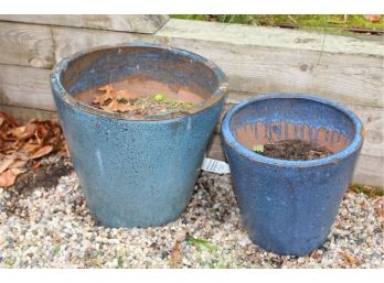Blue Outdoor Planters