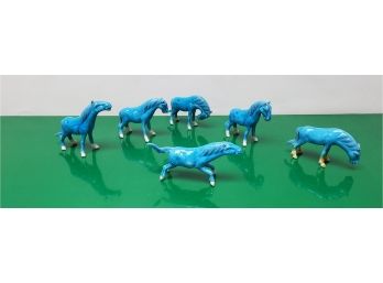 Turquoise Porcelain Horses