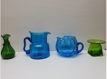 Blue & Green Glass Lot