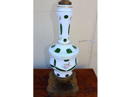 Antique Bohemian Glass Lamp