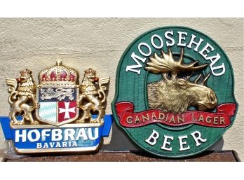 Moosehead & Hofbrau Beer Advertising Signs