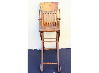 Antique Child's Convertible High Chair/Stroller