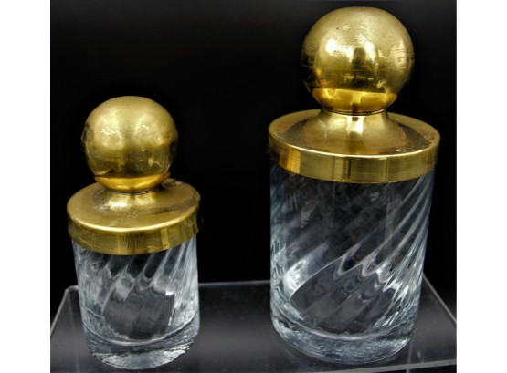 Pair Of Glass Canisters