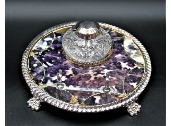 Crystal Inkwell With Pen Holder
