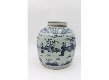 Stunning Antique Chinese Porcelain Ginger Jar With Lid