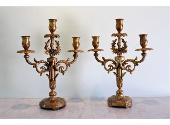 French Bronze Candelabras