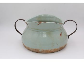 Decorative Pot With Iron Handles