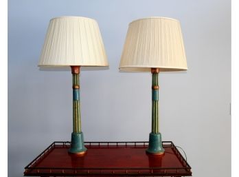 Pair Of Hand Painted Lamps