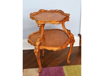 Carved 2-Tier Table