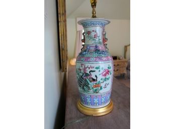 Chinese Famille Rose Porcelain Vase As Lamp