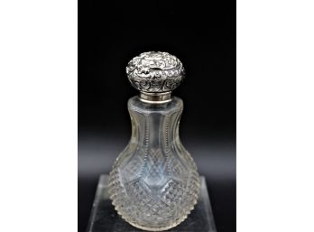 Antique Perfume Bottle With Sterling Cap
