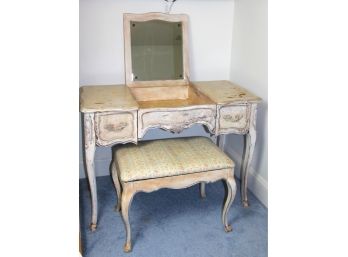 Distressed Vanity With Mirror