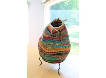 Handmade Basket With Horn