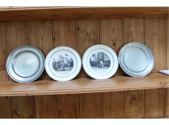 Antique French Transferware & Pewter Plates