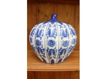 Blue & White Pumpkin Jar