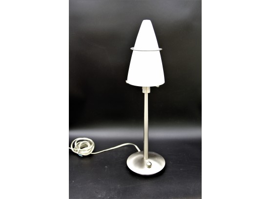 Modern Stainless Steel & Glass Lamp