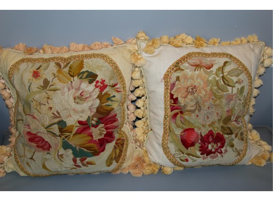Pair Of Embroidered Pillows