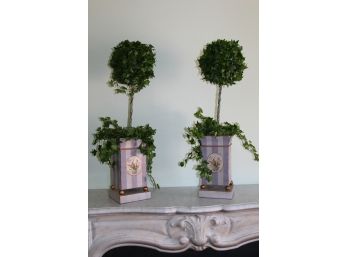 Pair Of Topiaries With Ivy