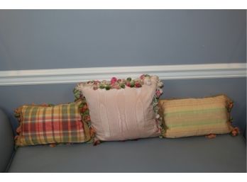 3 Decorative Silk Pillows