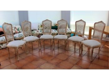 6 Country French Caned-Back Chairs