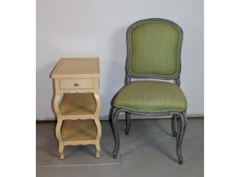 Accent Table & French Chair