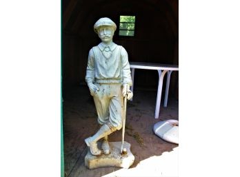 Metal Golfer Statue