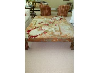 Handmade Table With Antique Tapestry