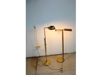 Pair Of Brass Standing Lamps