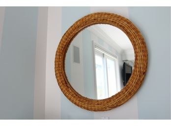 Round Wicker Mirror