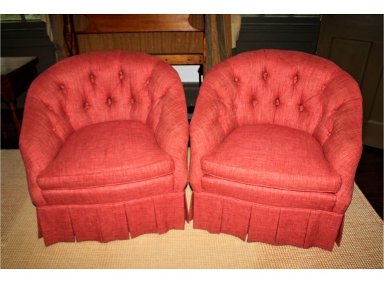 Pair Of Hickory Barrel Chairs Like NEW!