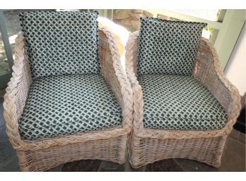 Pair Of Outdoor Wicker Chairs