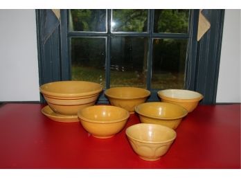 Antique Yellow Ware Mixing Bowls