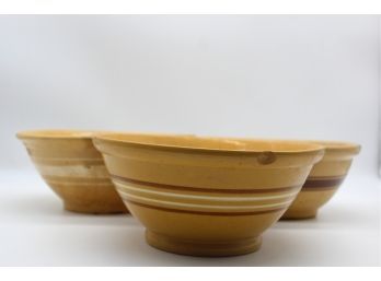Vintage Yellow Ware Mixing Bowls