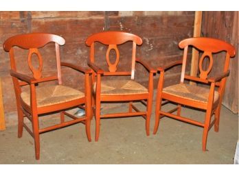 3 Chairs With Rush Seats