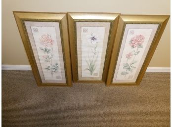 3 Framed Floral Prints