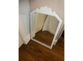 Antique White Wood Mirror