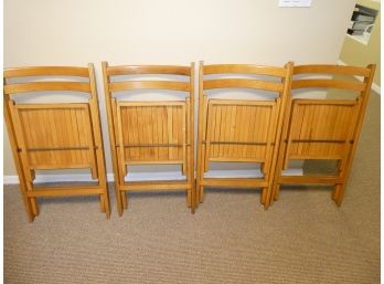 4 Vintage Wood Folding Chairs