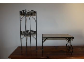 Collapsable Iron Bed Tray And Iron Planter Stand