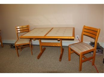 Tile Table With 3 Chairs