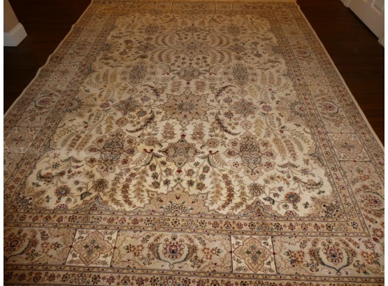 Oriental Rug With Greens & Wine Colors