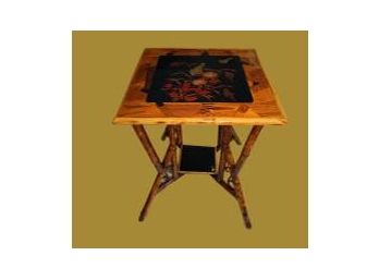 Handpainted Bamboo Table