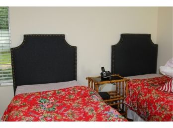 2 Twin Bed Frames With Nailhead Headboard Only