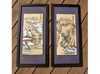 Pair Of Mixed Media Chinese Paintings