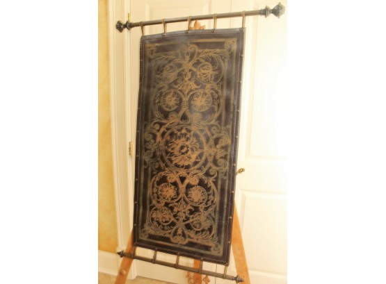 Unusual Leather Tapestry With Rods