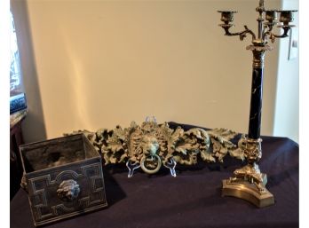 Ethan Allen Metal Planter & Decorative Pieces